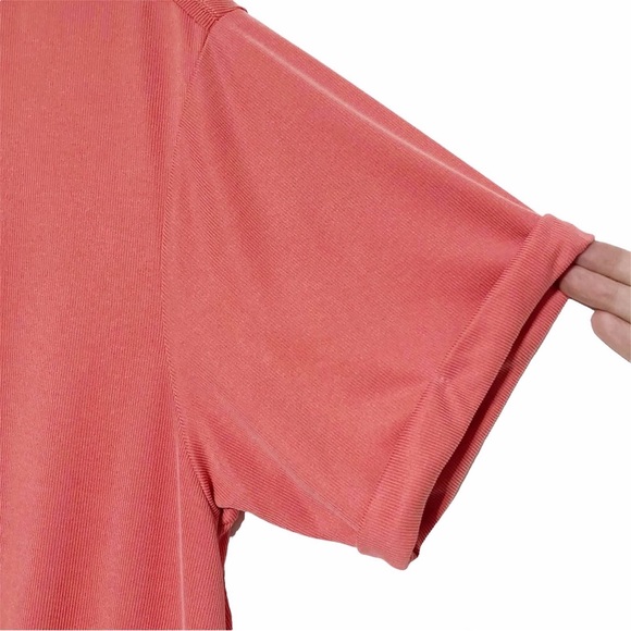 Anthropologie Ribbed Knit Bubble Hem Wrap Blouse - Picture 6 of 14